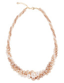 Cezanne 3 Row Pearl Twist Necklace - Beige