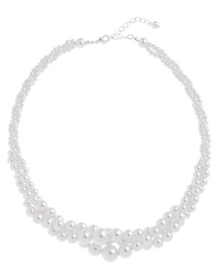 Cezanne 3 Row Pearl Twist Necklace - Ivory