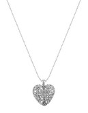 Expression Filigree Heart Pendant Necklace - Silver