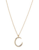 Expression Crystal Moon Pendant Necklace - Gold