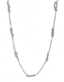 Expression Knotted Double Mesh Chain Necklace - Silver