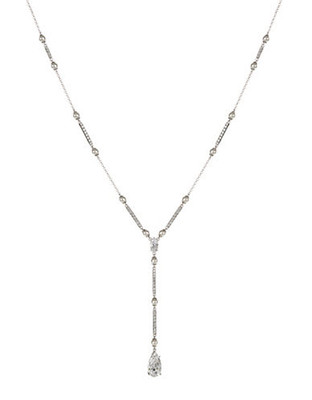 Nadri Sway Pearl Long Y Necklace - Grey