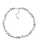Carolee Cosmic Reflections 10mm Tonal Silver Pearl Necklace Plastic Plastic Single Strand Necklace - Silver