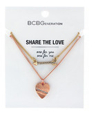 Bcbgeneration Share the Love One for You One for Me Gold and Rose Gold Plated Glass Heart and Arrow 16 Inch Neckla - Two Tone Colour