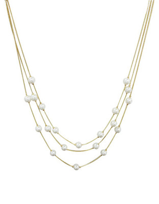 Cezanne 3 Row Large Pearl Necklace - Ivory