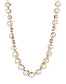 R.J. Graziano Pearl and Faux Diamond Necklace - Pearl