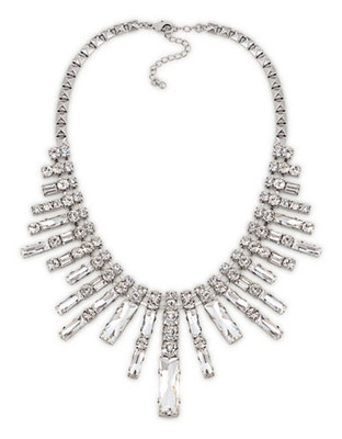 Carolee Dark Star Fan Shaped Frontal Necklace - Silver