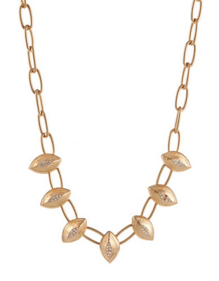 Gerard Yosca Tapered Oval Frontal Necklace - Gold