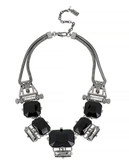 Kenneth Cole New York Deco Glam Metal Glass  Necklace - Jet