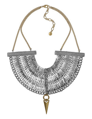 Sam Edelman Multi Chain Bib Necklace - Silver