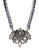 Haskell Purple Label Large Rhinestone Flower Necklace with Velvet Wrapped Chain - Blue