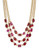 Anne Klein Drama Tri Collar Necklace - Red