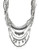 Bcbgeneration Nice Ice Antique Rhodium Plated Base Metal Imitation Pearl and Glass Convertible Drama Necklace - Grey