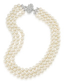 Carolee Dark Star 3 Strand Pearl Necklace - White