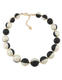 Carolee Optical Opposites Two Toned Collar Necklace - WHITE