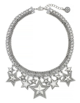 Bcbgeneration Stardust Light Antique Rhodium Plated Glass 16 Inch Star Drama Necklace - Grey
