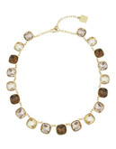 Anne Klein Metal Crystal Collar Necklace - Brown