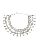 Expression Multi Stone Collar Necklace - silver