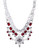 Expression Textured Chain Necklace with Pendant Bib - Red