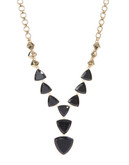 Kensie Triangle Stone Necklace - BLACK