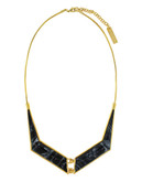 Vince Camuto 19 Inch Horn Resin Inlay Necklace - Gold