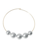 Kenneth Jay Lane Statement Bead Necklace - Silver