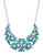 Expression Faceted Oval Stone Necklace with Rhinestone - Green