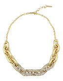 Nine West Metal Crystal Collar Necklace - Gold