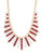 Expression Round Faceted Stone Necklace with Rhinestones - Red