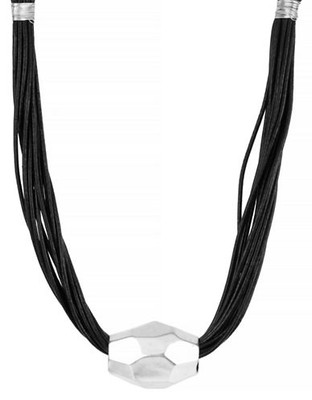 Robert Lee Morris Soho Faceted Frontal Multi Row Necklace Metal  Necklace - Black