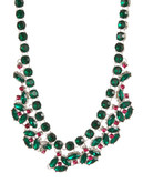 Expression Jeweled Short Collar Necklace - Green