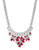 Expression Cascading Stone Work Bib Necklace - Red