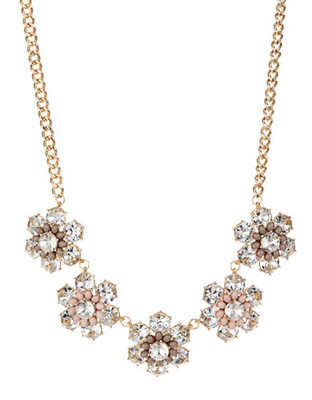 Expression Layered Floral Collar Necklace - Pink