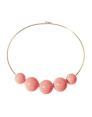 Kenneth Jay Lane Statement Bead Necklace - Coral