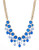 Expression Faceted Stone Frontal Drop Necklace - blue