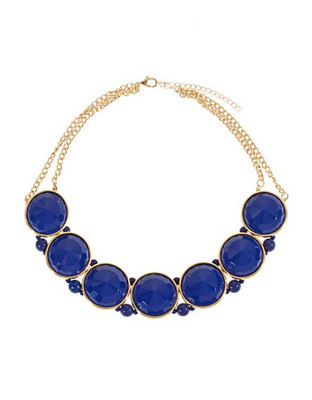 Expression Round Honeycomb Necklace - blue