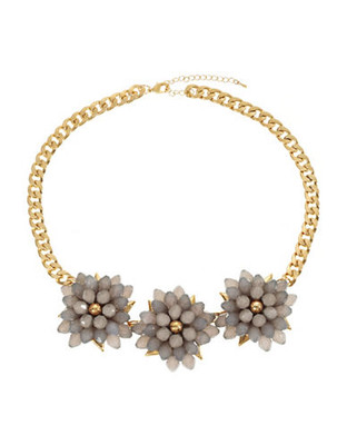 Expression Tri Floral Necklace - beige