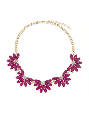 Expression Five Flower Necklace - red