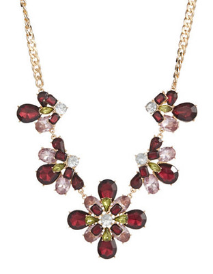 Expression Colourful Crystal Flower Necklace - Multi-Coloured