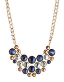 Expression Round Faceted Stone Bib Necklace - Navy