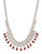 Expression Curb Chain Necklace with Rhinestones and Teardrops - Red