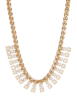 Expression Wheat Chain Line Necklace - Pink