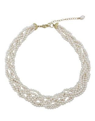Cezanne Plastic Pearl Multi Strand Necklace - Ivory