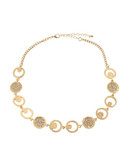 Expression Moon Disc Necklace - gold