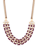 Expression Multi Row Enamel Frontal Necklace - red