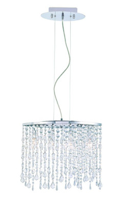 Chrome finish with Clear Glass, 4 Light Pendant