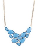 Expression Large Teardrop Stone Collar Necklace - Blue