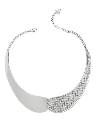 Guess Basketweave Necklace - Silver