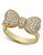 Crislu Puffy Bow Cubic Zirconia Ring - Gold