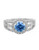 Flawless Three Row Blue Halo Ring - Cubic Zirconia